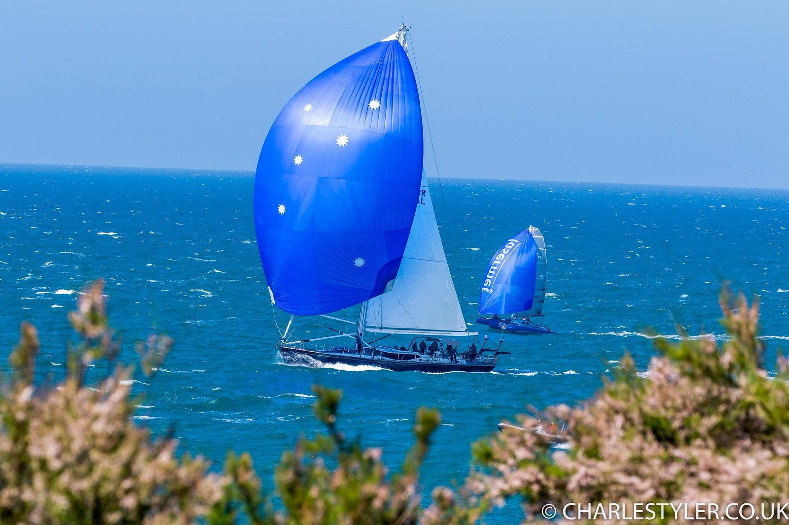 Yacht named Starry Night sailing past